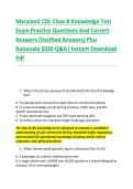 Maryland CDL Class B Knowledge Test &NewLine;Exam Practice Questions And Correct &NewLine;Answers &lpar;Verified Answers&rpar; Plus &NewLine;Rationale 2026 Q&A&vert; Instant Download &NewLine;Pdf 
