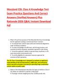 Maryland CDL Class A Knowledge Test &NewLine;Exam Practice Questions And Correct &NewLine;Answers &lpar;Verified Answers&rpar; Plus &NewLine;Rationale 2026 Q&A&vert; Instant Download &NewLine;Pdf