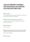 CNSL 503 SUPERVISED COUNSELING&NewLine;PRACTICUM MODULE 2026 QUESTIONS&NewLine;SOLUTIONS STRUCTURED SCRIPT