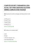 COMPUTER SECURITY FUNDAMENTALS 2026 ACTUAL TEST PAPER QUESTIONS SOLUTIONS VERIFIED COMPLETE STUDY PACKAGE&period;pdf&NewLine;&NewLine;