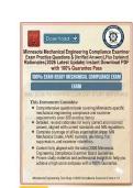 Minnesota Mechanical Engineering Compliance Examiner Exam &NewLine;Practice Questions & &lbrack;Verified Answers&rsqb;&comma; Plus Explained &NewLine;Rationales&vert;2026 Latest Update&vert; Instant Download PDF