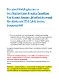 Maryland Welding Inspector &NewLine;Certification Exam Practice Questions &NewLine;And Correct Answers &lpar;Verified Answers&rpar; &NewLine;Plus Rationale 2026 Q&A&vert; Instant &NewLine;Download Pdf  