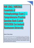 NUR 2063 &sol; NUR2063&colon; &NewLine;Essentials of &NewLine;Pathophysiology Exam 2 &mdash; &NewLine;Comprehensive Practice &NewLine;Question Bank &lpar;Latest &NewLine;2025&sol;2026 Curriculum&rpar; &NewLine;Rasmussen Univer