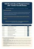 HESI RN Leadership and Management Exam 2026 &ndash; 300 Practice Questions with Verified Answers & Detailed Rationales &vert; Latest Updated Test Bank &vert; Graded A&plus;