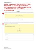 BSCE 11234&vert;  10&period;0 &vert; DATA ANALYTICS 1 &vert; MODULE 10 EXAM  &vert; QUESTIONS WITH 100&percnt; ACCURATE SOLUTIONS &plus; RATIONALES &ndash; XAVIER UNIVERSITY