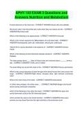 APHY 102 Exam 3 &ndash; Nutrition and Metabolism Questions and Answers