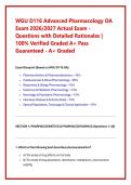 WGU D116 Advanced Pharmacology OA Exam 2026&sol;2027 Actual Exam - Questions with Detailed Rationales &vert; 100&percnt; Verified Graded A&plus; Pass Guaranteed - A&plus; Graded