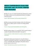 ABDSM COMPREHENSIVE EXAM PREP&NewLine;QUESTIONS AND SOLUTIONS VERIFIED&NewLine;STUDY RESOURCE