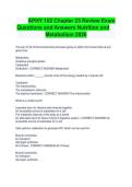 APHY 102 Chapter 23 &lpar;2026&rpar; &ndash; Nutrition and Metabolism Review Questions and Answers