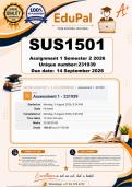 SUS1501 Assignment 1 QUIZ &lpar;COMPLETE GUIDELINE&rpar; Semester 2 2026 - DUE  14 September 2026