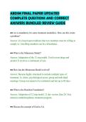 ABDSM FINAL PAPER UPDATED&NewLine;COMPLETE QUESTIONS AND CORRECT&NewLine;ANSWERS BUNDLED REVIEW GUIDE&NewLine;