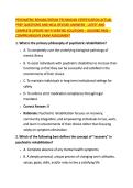 PSYCHIATRIC REHABILITATION TECHNICIAN CERTIFICATION ACTUAL &NewLine;PREP QUESTIONS AND WELL REVISED ANSWERS - LATEST AND &NewLine;COMPLETE UPDATE WITH VERIFIED SOLUTIONS &ndash; ASSURED PASS &ndash; &NewLine;COMPREHENSIVE EXAM ASSESSMENT 