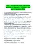 APHY 102 Chapter 18 &lpar;2026&rpar; &ndash; Nutrition and Metabolism A-Graded Questions and Correct Answers