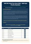 HESI RN Critical Care Exam 2026 &vert; 300 Questions with Verified Answers & Detailed Rationales &vert; Latest Version &vert; Graded A&plus;