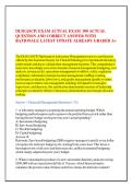 DLM&lpar;ASCP&rpar; EXAM ACTUAL EXAM  300 ACTUAL &NewLine;QUESTION AND CORRECT ANSWER WITH &NewLine;RATIONALE LATEST UPDATE ALREADY GRADED A&plus; 
