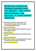 BIO 255 Exam 2 Anatomy and &NewLine;Physiology Compilation Actual &NewLine;Exam 2026&sol;2027 &ndash; 100&percnt; Verified &vert; &NewLine;Detailed Rationales &ndash; Pass &NewLine;Guaranteed &ndash; A&plus; Graded &lpar;INSTANT &NewLine;DOWNLOAD&rpar;