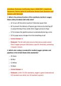 Anesthesia Technician Certification Exam 2 2026&sol;2027 &vert; Anesthesia &NewLine;Equipment&comma; Patient Safety & Certification Review Exam Questions and &NewLine;Answers with Rationale 