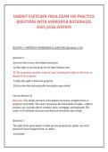 BARNEY FLETCHER FINAL EXAM 350 PRACTICE &NewLine;QUESTIONS WITH ANSWERS & RATIONALES &NewLine;2025&sol;2026 EDITION &NewLine;&NewLine;