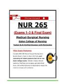 NUR 265 Study Guide Exams 1&ndash;3 &plus; Final &lpar;PDF&rpar; &vert; 2026 Med &NewLine;Surg Questions &vert; NCLEX Prep 