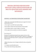 VIRGINIA CERTIFIED PEER RECOVERY &NewLine;SPECIALIST &lpar;CPRS&rpar; CERTIFICATION EXAM 350 &NewLine;PRACTICE QUESTIONS WITH ANSWERS AND &NewLine;RATIONALES