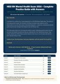 HESI RN Mental Health Exam 2026 &vert; 300 Questions with Verified Answers & Detailed Rationales &vert; Latest Version &vert; Graded A&plus;