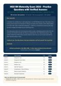 HESI RN Maternity Exam 2026 &vert; 300 Questions with Verified Answers & Detailed Rationales &vert; Latest Version &vert; Graded A&plus;
