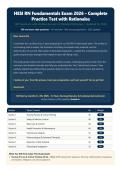 HESI RN Fundamentals Exam 2026 &vert; 300 Questions with Verified Answers & Detailed Rationales &vert; Latest Version &vert; Graded A&plus;