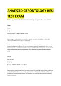 Gerontology HESI Exam &ndash; Analyzed Questions and Answers Review