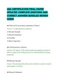 AEA CERTIFICATION FINAL PAPER&NewLine;UPDATED COMPLETE QUESTIONS AND&NewLine;CORRECT ANSWERS BUNDLED REVIEW&NewLine;GUIDE&NewLine;