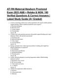 ATI RN Maternal Newborn Proctored Exam Study Guide &lpar;2026&sol;2027&rpar; &vert; 100 Verified Q&A