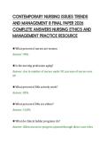 CONTEMPORARY NURSING ISSUES TRENDS AND MANAGEMENT 8 FINAL PAPER 2026 COMPLETE ANSWERS NURSING ETHICS AND MANAGEMENT PRACTICE RESOURCE&period;pdf&NewLine;&NewLine;