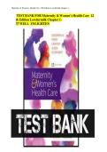 Test Bank for Maternity and Women&rsquo;s Health Care 12th Edition Lowdermilk &lpar;All chapters Complete&comma; Question and Answers&rpar;2024