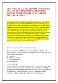 HESI RN CRITICAL CARE &sol;CRITICAL CARE RN HESI &NewLine;EXAM  300 ACTUAL QUESTIONS AND CORRECT &NewLine;ANSWERS WITH RATIONALE LATEST UPDATE &NewLine;ALREADY GRADED A&plus;