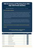 HESI A2 Anatomy and Physiology Exam 2026 &vert; 300 Questions with Verified Answers & Detailed Rationales &vert; Latest Version &vert; Graded A&plus;