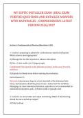WV SEPTIC INSTALLER EXAM &vert; REAL EXAM &NewLine;VERIFIED QUESTIONS AND DETAILED ANSWERS &NewLine;WITH RATIONALES - COMPREHENSIVE LATEST &NewLine;VERSION 2026&sol;2027