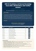 HESI A2 Vocabulary and General Knowledge Exam 2026 &vert; 300 Questions with Verified Answers & Detailed Rationales &vert; Latest Version &vert; Graded A&plus;
