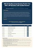 HESI A2 Reading Comprehension Exam 2026 &vert; 300 Questions with Verified Answers & Detailed Rationales &vert; Latest Version &vert; Graded A&plus;