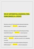 NR 547 Final Exam Prep&colon; Differential Diagnosis Guide & Practice Questions &lpar;Graded A&plus;&rpar;