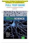 Test Bank for Neuroscience&comma; 7th Edition by Dale Purves &lpar;Sinauer Associates&comma; an imprint of Oxford University Press&comma; 2023&rpar; &vert; ISBN&colon; 9780197616246 &vert; Chapters 1-34