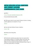 AETNA UPDATED ACTUAL QUESTIONS&NewLine;AND CORRECT ANSWERS&NewLine;COMPREHENSIVE STUDY GUIDE