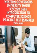WGU D684 Introduction to Computer Science Exam Questions And Correct Verified Answers New Updated Version 2026 