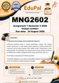 MNG2602 Assignment 1 &lpar;COMPLETE ANSWERS&rpar; Semester 2 2026  - DUE 24 August 2026