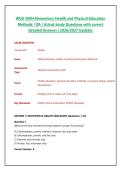 WGU D694 Elementary Health and Physical Education Methods &vert; OA &vert; Actual study Questions with correct detailed Answers &vert; 2026&sol;2027 Updates
