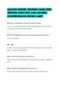 AMAZON DRIVER TRAINING EXAM PREP&NewLine;VERIFIED QUESTIONS AND ANSWERS&NewLine;COMPREHENSIVE REVIEW SHEET&NewLine;