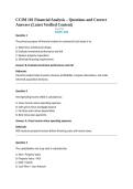 CCIM 101 Financial Analysis &ndash; Questions and Correct Answers &lpar;Latest Verified Content&rpar;