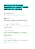 ANCC CERTIFICATION PMHNP&NewLine;COMPREHENSIVE EXAMS SET VERIFIED&NewLine;QUESTIONS AND SOLUTIONS&NewLine;