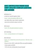 ANCC CERTIFICATION PMHNP EXAM&NewLine;SCRIPT UPDATED COMPLETE QUESTIONS&NewLine;AND ANSWERS