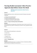 Nursing Health Assessment A Best Practice Approach 4th Edition Jensen Test Bank