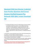 Maryland Child Care Director Credential &NewLine;Exam Practice Questions And Correct &NewLine;Answers &lpar;Verified Answers&rpar; Plus &NewLine;Rationale 2026 Q&A&vert; Instant Download &NewLine;Pdf 