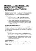 NFL AGENT EXAM QUESTIONS AND ANSWERS WITH COMPLETE SOLUTIONS ALREADY PASSED&excl;&excl;&excl;